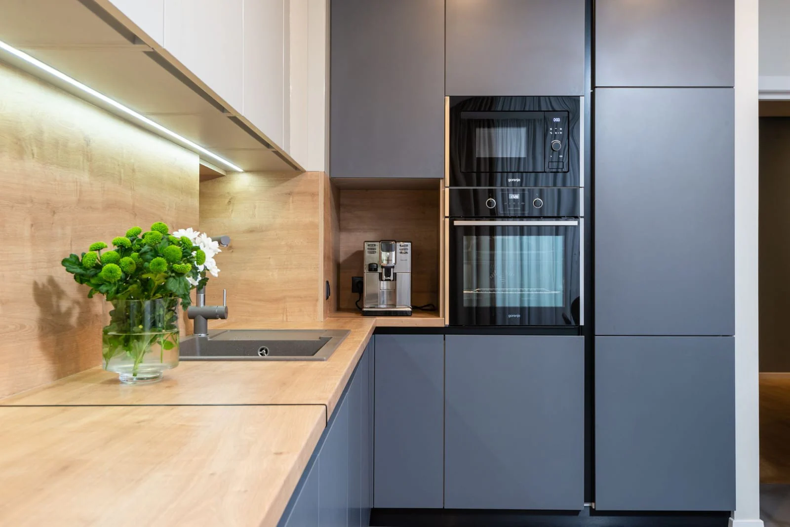 Stainless steel appliance panel kitchen