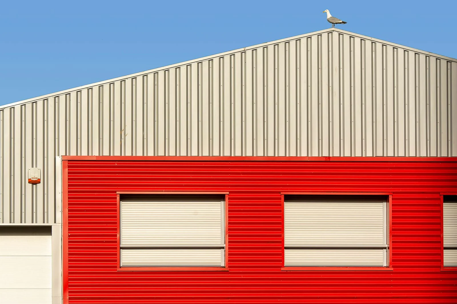 Modern metal building facade coastal