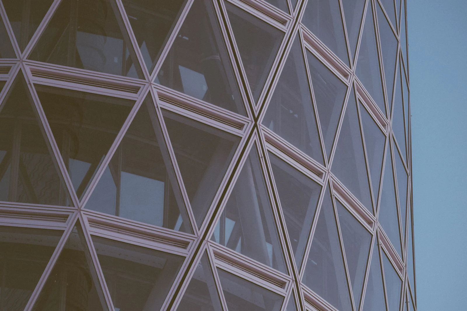 Modern building façade clad in stainless steel