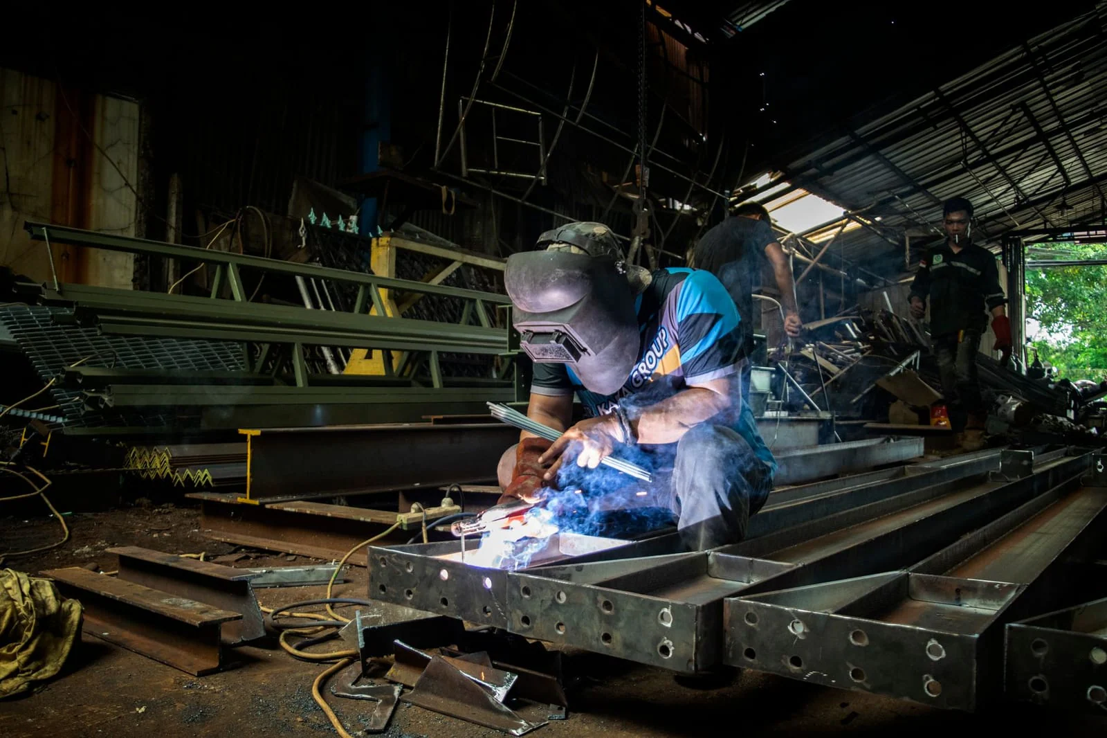 Steel fabrication welding workshop