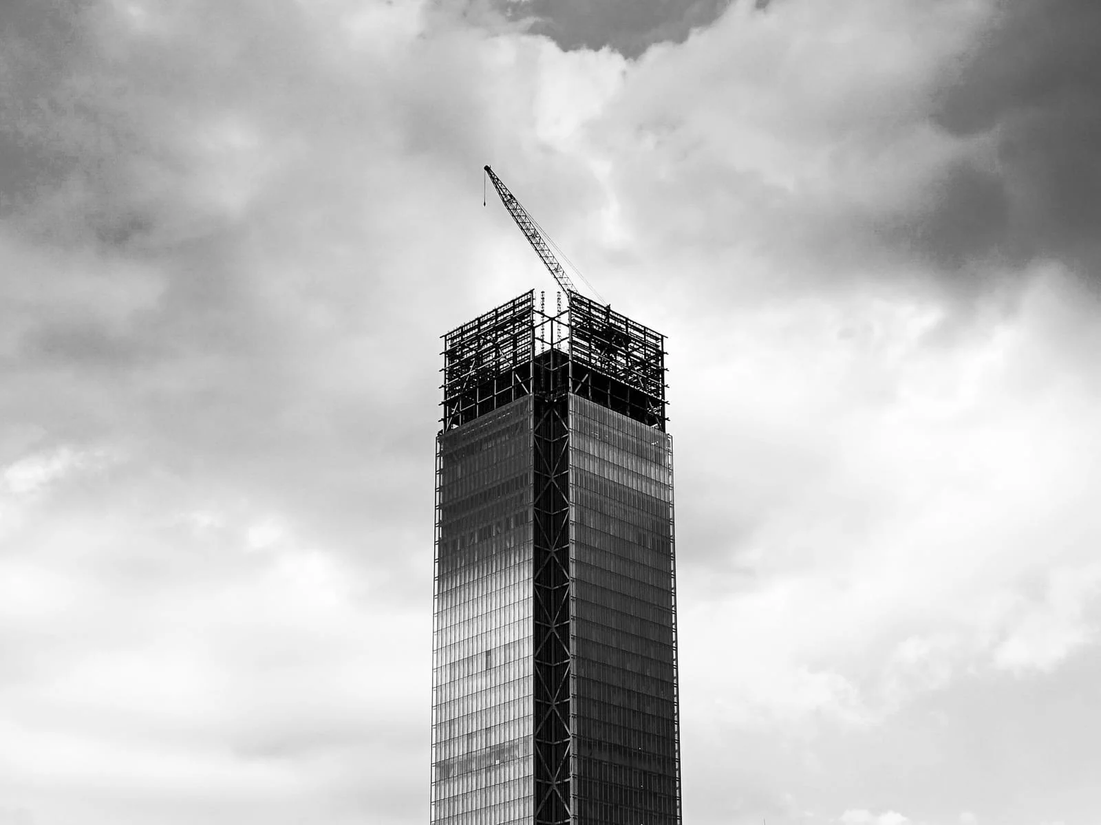 Skyscraper steel construction frame